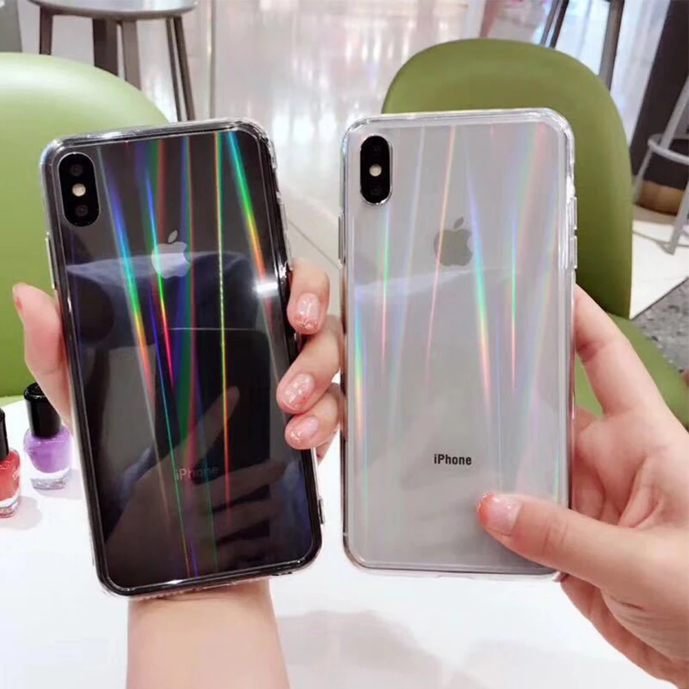 Laser Gradient Transparent TPU Case For iPhone 11 Pro Max 2019 Slim Clear Soft Shockproof Back Cover 6.1in Fundas |