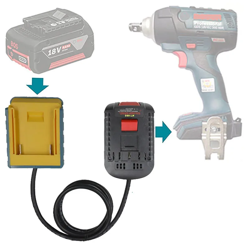 

BAP18A Li-ion Battery Adapter Converter Extended Line Weight Reducer For Bosch 18V Li-ion Battery Lithium BAT618 Electric Tool