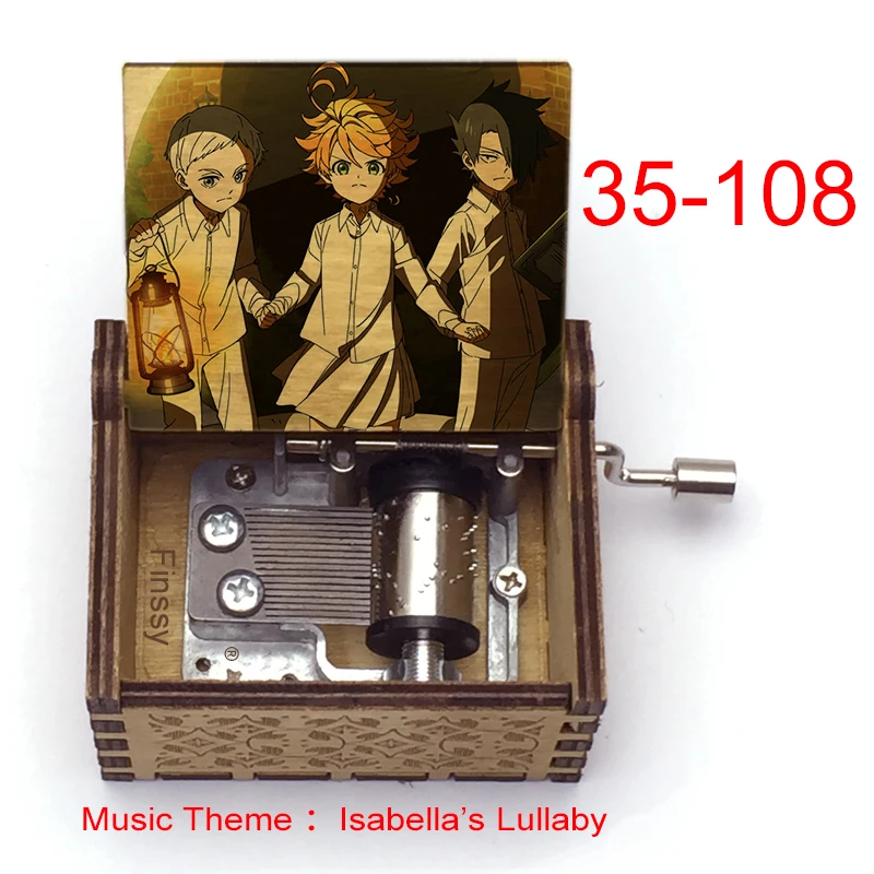 Деревянная музыкальная шкатулка с принтом обещанного неверланда Изабеллы