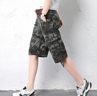 womens summer casual camouflage shorts for women loose cotton cargo shorts knee length camo short pants with multi pockets