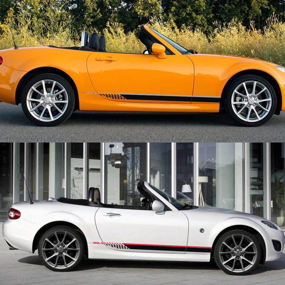 

Car Styling side Skirt Stickers DIY Auto Vinyl Wrap Racing Decals Decoration Automobiles For Mazda MX-5 3 Tuning Car Accessories