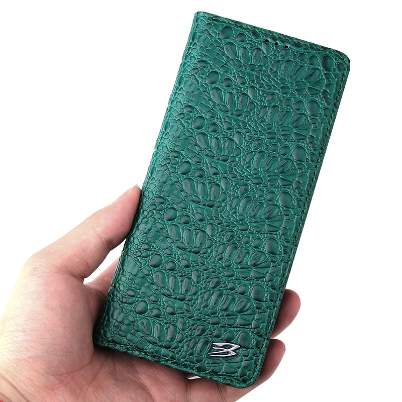 

For Samsung Galaxy S20 Crocodile Cowhide Genuine Leather Case Magnetic Flip Wallet Phone Case Stand Smart Cover for S20 Plus