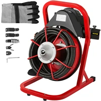 vevor drain cleaner 50 x 12 drain cleaning machine 370w sewer clog wcutters 1750rmin with 4 cutter and foot switch