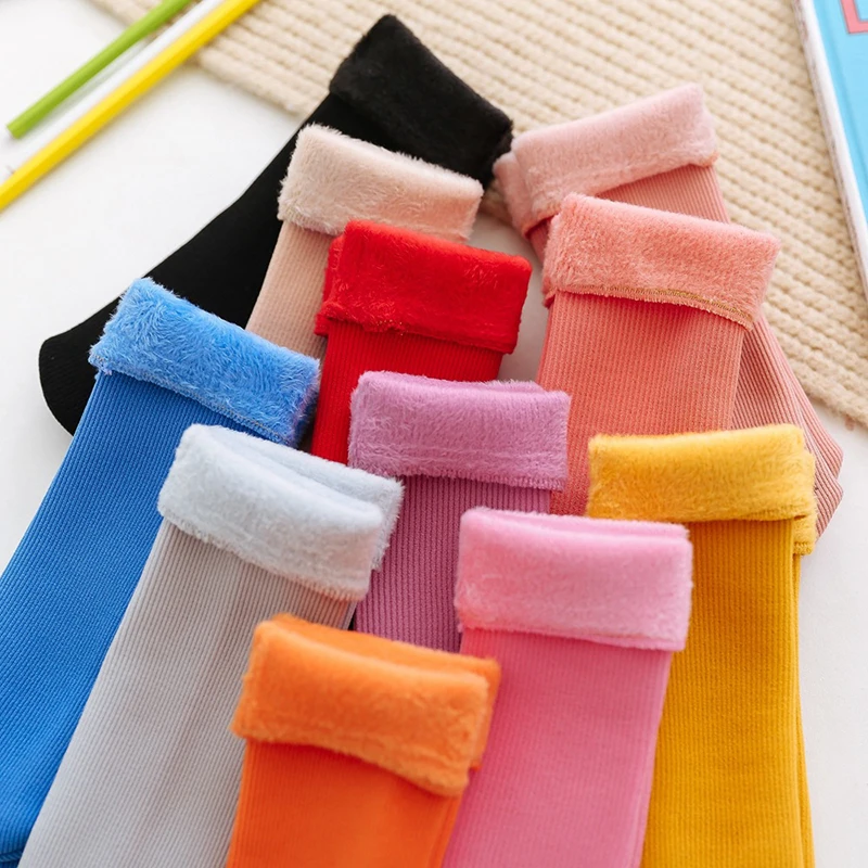 От 3 до 12 лет Детские Зимние теплые шерстяные кашемировые зимние носки бесшовное