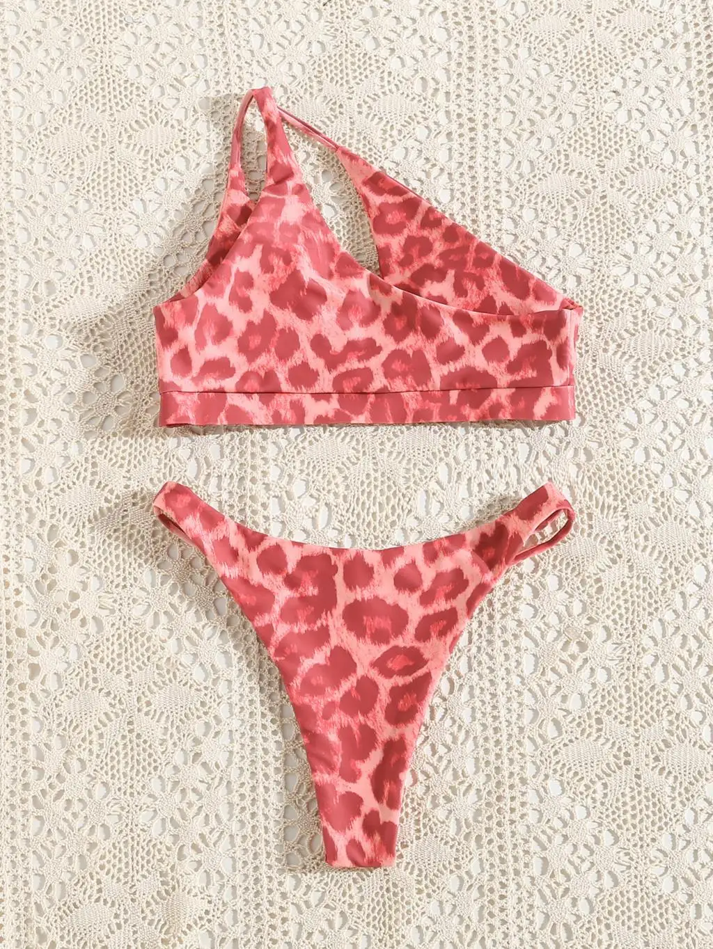 

Leopard Sexy Bikinis Push Up Bikini 2021 Hot Sale Padded Bra One Shoulder Hollow Out Swimsuit Female Swimwear Women