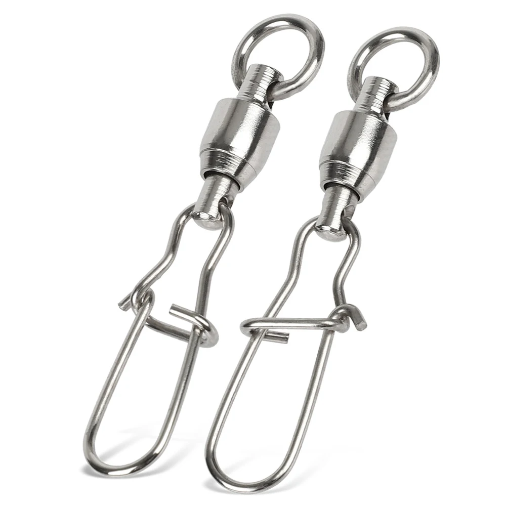 

10pcs stainless steel bearing lock steel high bait hook connector Fishing Line Connector Ball Bearing Fishing Swivel
