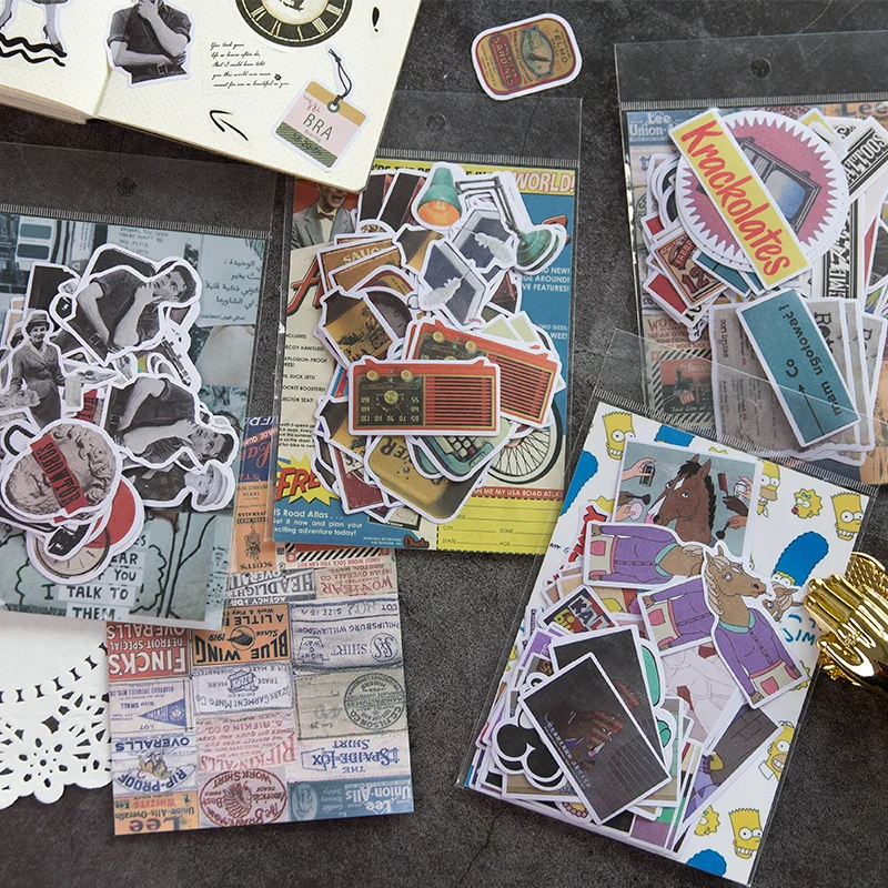 

60 Pcs/Lot Vintage Label Pattern Paper Sticker Decorative Diary Sticker Planner Stickers Stationery School Supplies