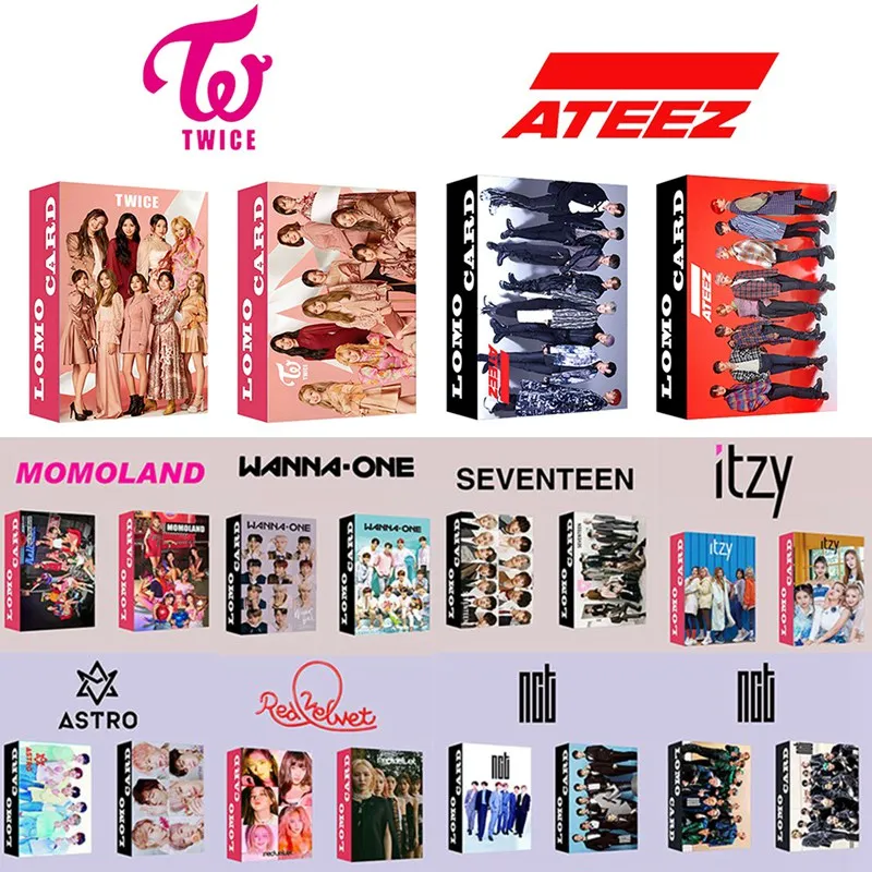 30 шт./компл. KPOP ATEEZ красная бархатная Фотокарта MOMOLAND Lomo бумажная карта маленькие