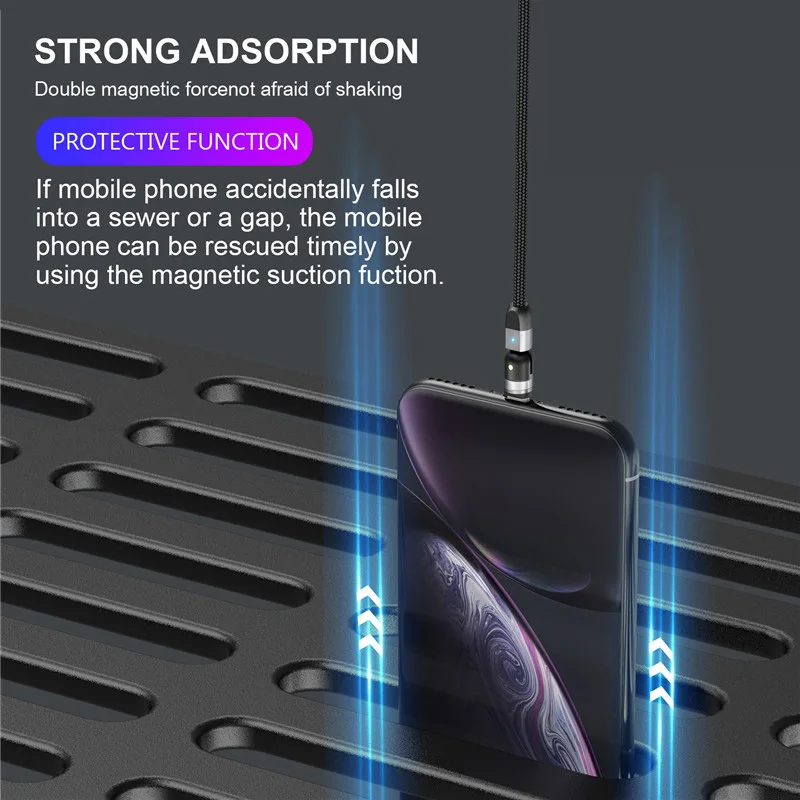 Магнитный кабель Olaf 3A Micro USB вращающийся на 540 градусов быстрый тип C магнитное