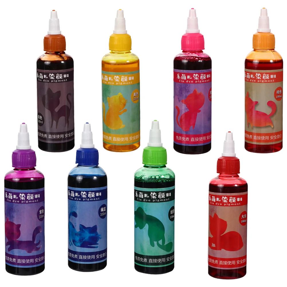 

8pcs 100ml Durable Tie-dye Pigment DIY Environmental Friendly Tie Dyes Supply