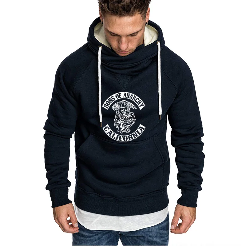 

NEW SOA Sons of anarchy the child Fashion Skull Print Men Sportswear Hoodies Male Casual Sweatshirt Winter Fleece Hip Hop Hoody
