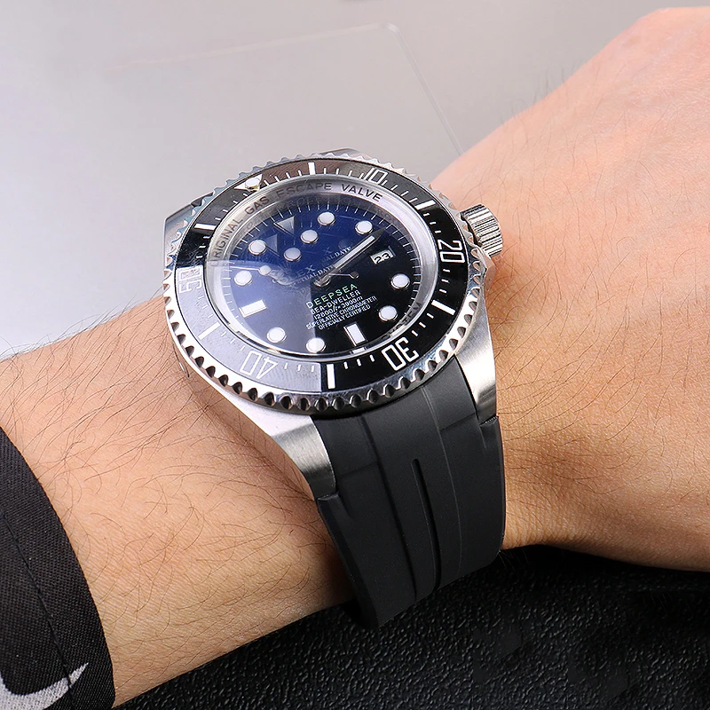 Резиновый силиконовый ремешок для часов Submariner Daytona DEEPSEA Oysterflex Rolex 20 мм 21 22 GMT |