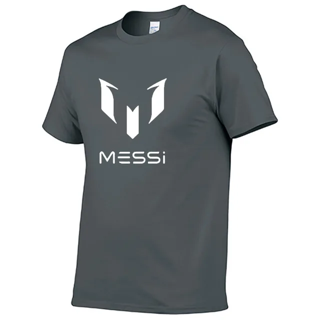 Мужская футболка с принтом Messi мужская летняя круглым вырезом Повседневная