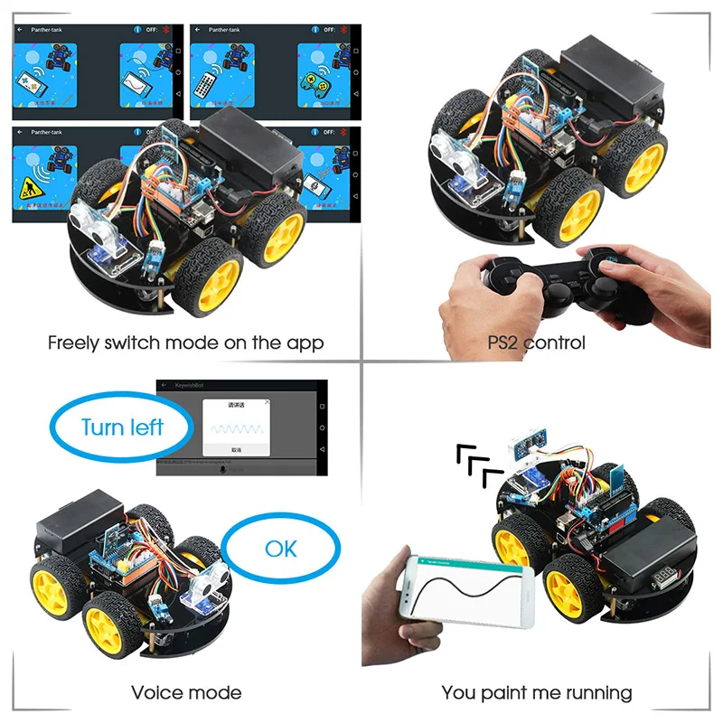 Emakefun для Arduino робот 4WD автомобили приложение RC дистанционное управление Bluetooth