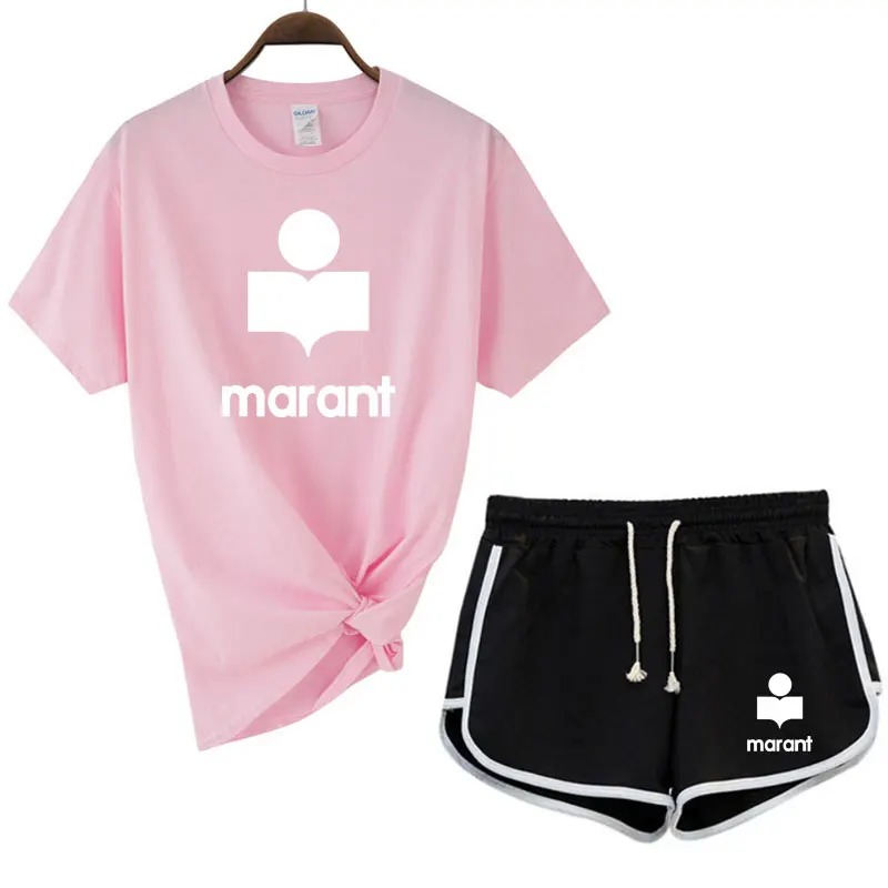 

Hot sale summer brand womens two-piece shorts + cute T-shirt Harajuku T-shirt fashion design girl suit