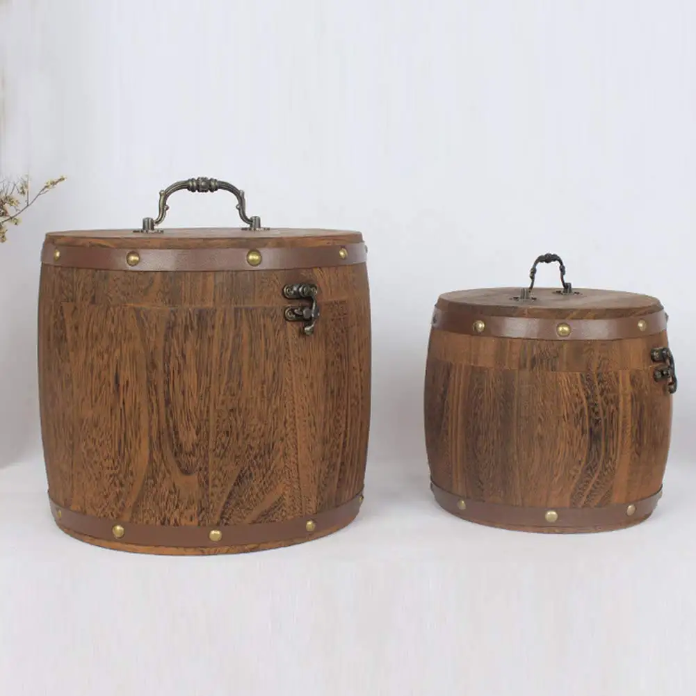 Деревянная бочка для хранения канистра коробка Чай лист мучной кофе в зернах