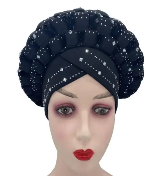 Модная женская головная повязка aso oke gele 2021 высококачественный Африканский