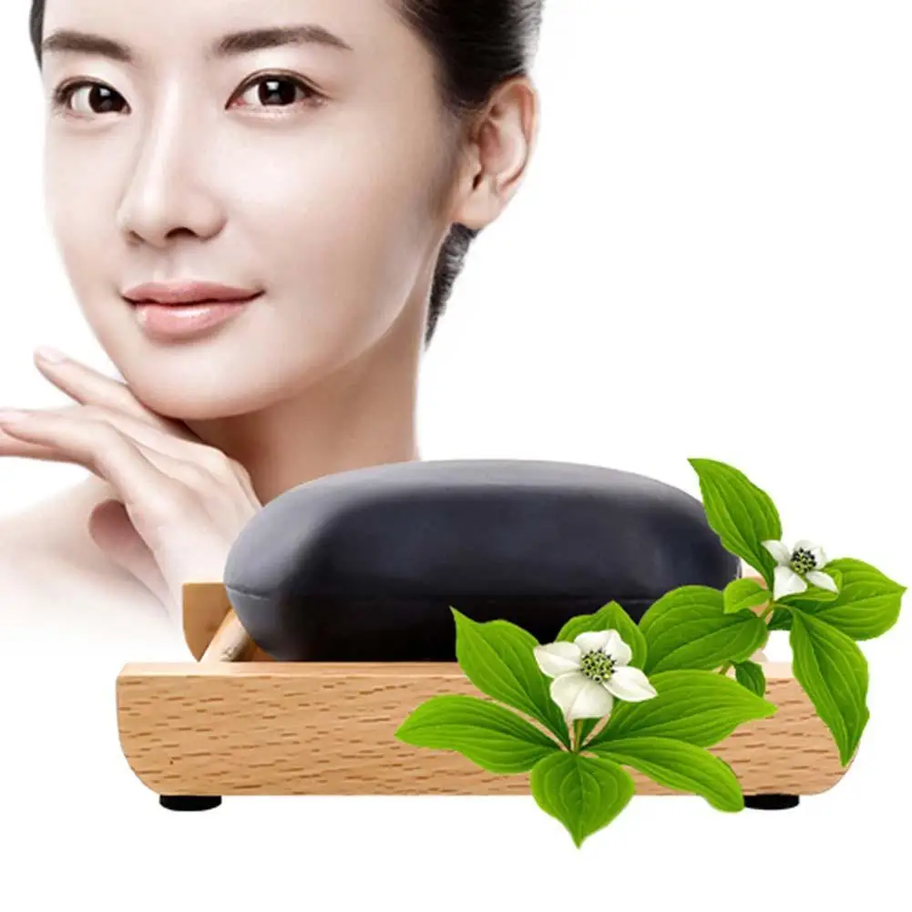 

50g Bamboo Charcoal Tourmaline Soap Natural Dry Skin Pimples Influenza Eczema Soap Care Acne Preventing Bar Remover Skin J4H3