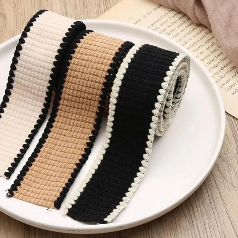 

2 м 38 мм винтажный вельветовый волнистый фотоматериал для волос аксессуары для упаковки подарков Декор в клетку рукоделие кружево