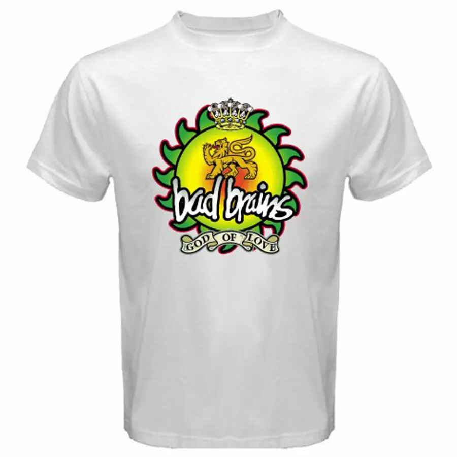 Футболка мужская с круглым вырезом белая рубашка в стиле панк-рок изображением