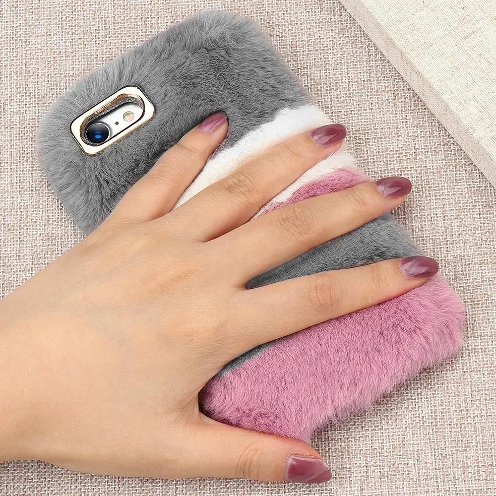 Pepmune Luxury Cute Fur Fluffy Case For iPhone 11 Pro Max Xr Xs X Girl Winter Soft Phone Cover Apple 8 Plus 7 6S 6 5 5S SE |