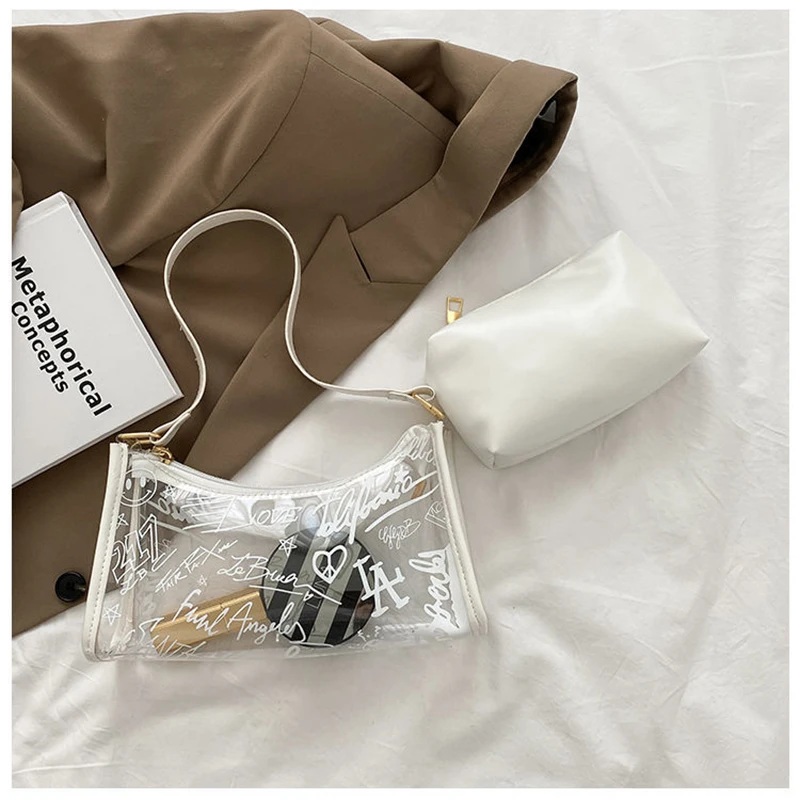

Summer Women Shoulder Bag Small PVC Transparent Jelly Bag 2021