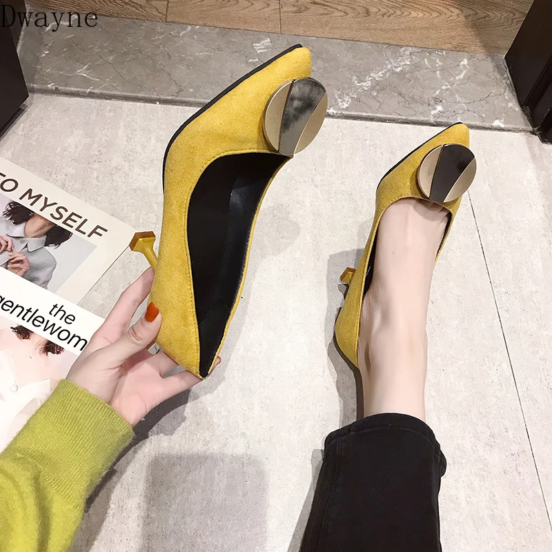 Женская обувь на высоком каблуке тонкий с острым носком новая осенняя женская