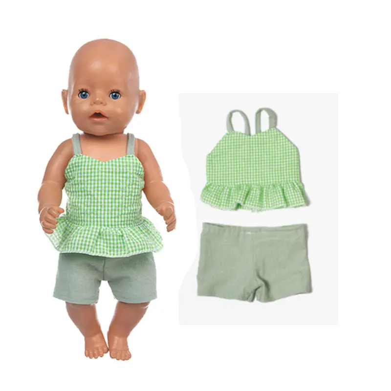 

Green Suit Wear For 43Cm Baby New Born Doll Clothes Accessories,Gifts For Baby Girl Toy