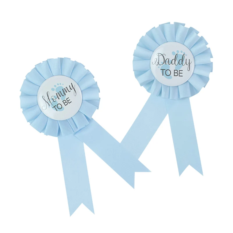 Baby Shower Синий Розовый значок мама папа чтобы быть значком для маленьких девочек и