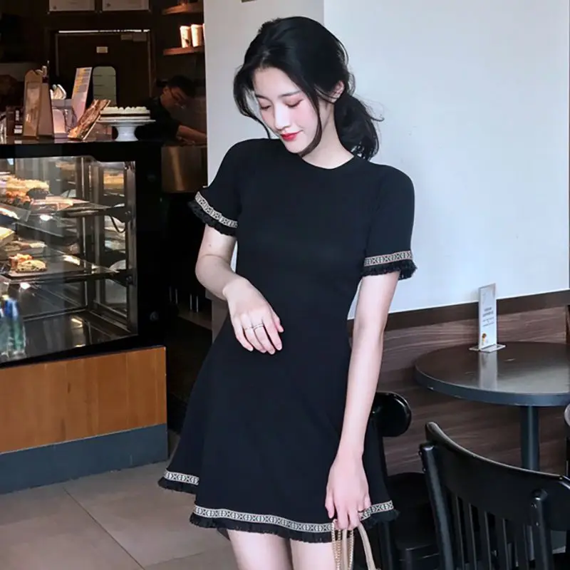 

2020 Women Summer Dress Slim Short Sleeve O Neck Sweet Dress Ladies Fashion Cute Dress Vestidos