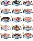Маска Тканевая с 3D рисунком рта для мужчин и женщин, для взрослых и детей, моющаяся, персональная, для детей, маска для лица, смешные маски, разные стили