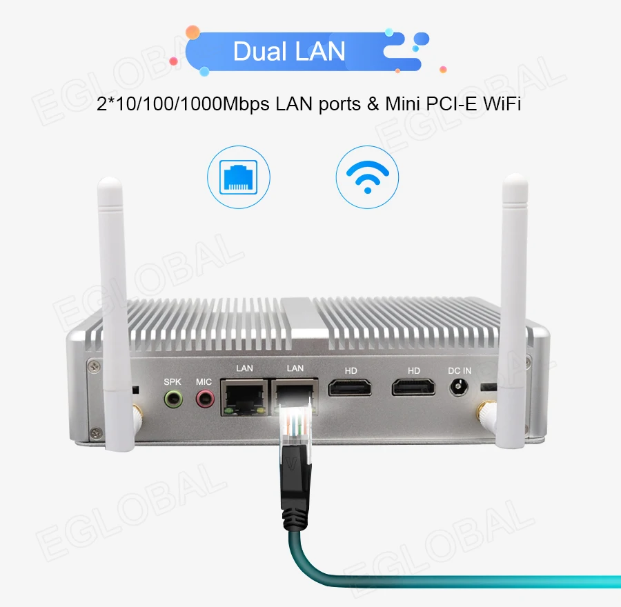 Мини ПК без вентилятора Eglobal Barebone процессор Intel Celeron N3150 N3160 до 2 08 ГГц 4k поддержка