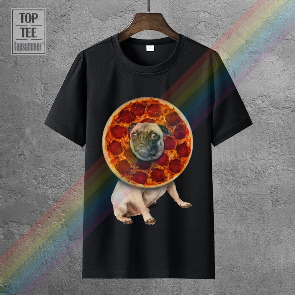 

Lost Gods Pepperoni Pizza Pug Mens Graphic T Shirt 100% Cotton For Man Shirts