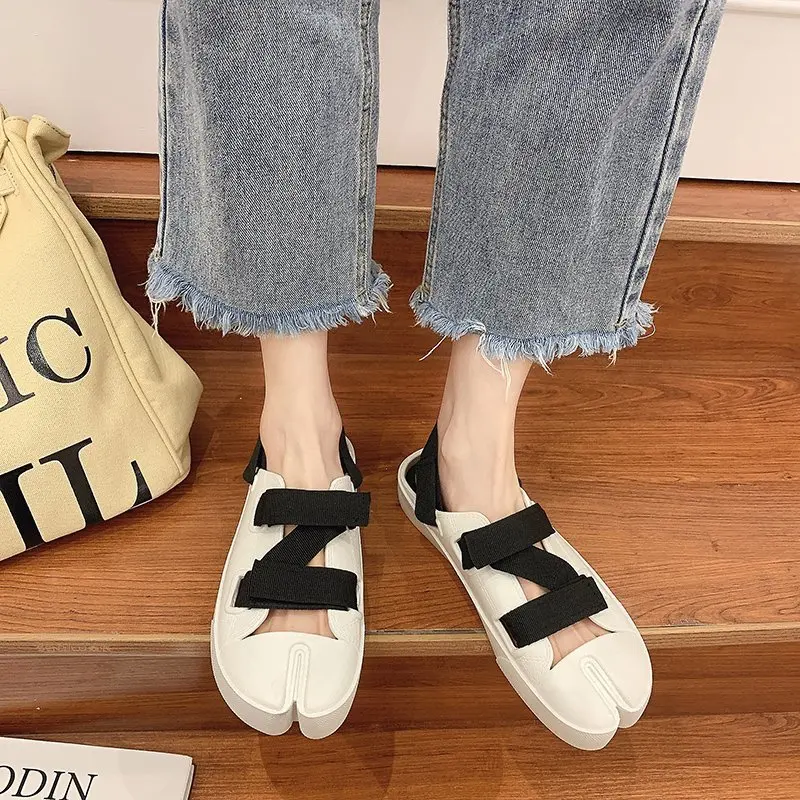 

Shoes Beige Heeled Sandals 2021 Women's Black Fashion New Flat Closed Comfort Low Summer Girls Scandals PVC Rubber Solid PU Cas