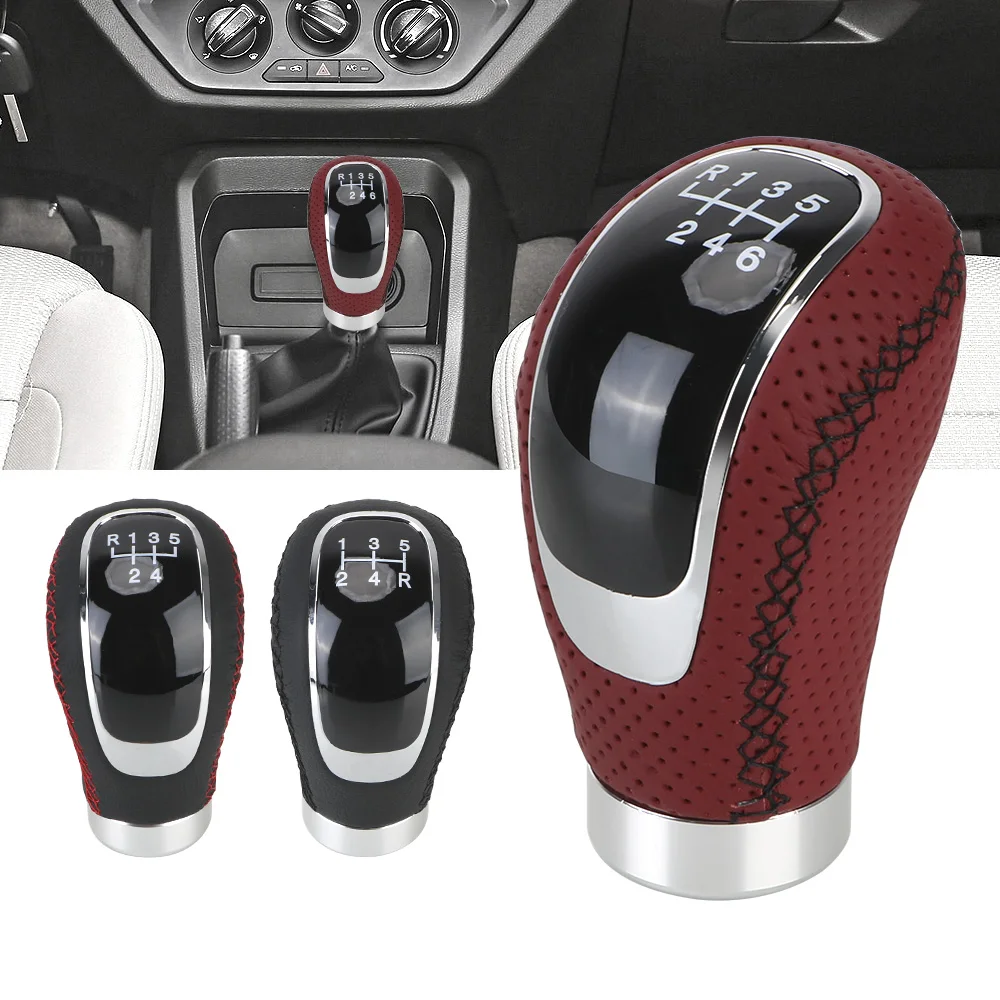 

With Gear Knob Gear Shift Knob 5/6 Speed Shifter Lever Manual Transmission Car PU Leather