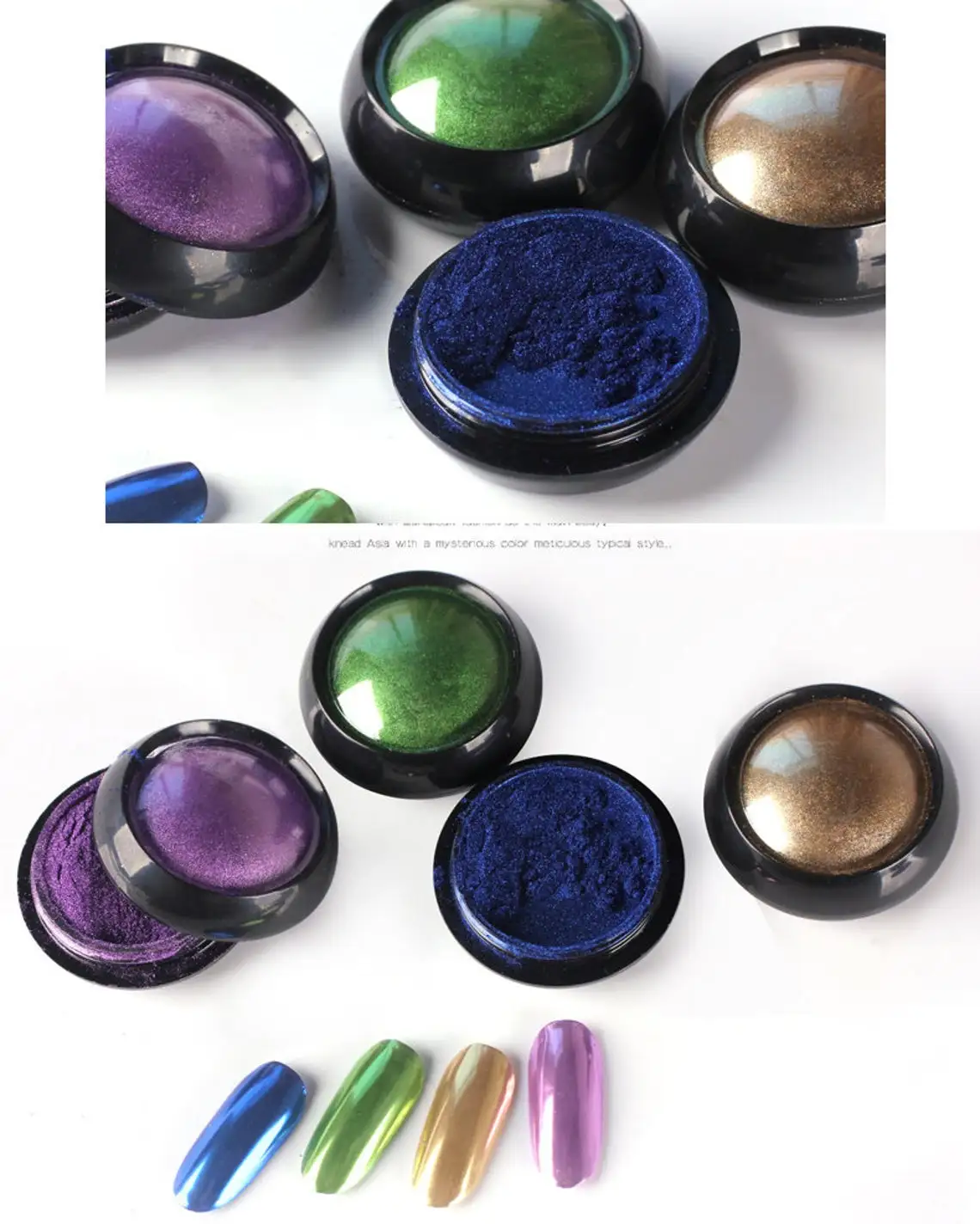 Chrome Powder Mirror Effect Metallic Dip Nail Glitter Silver/Gold NailMirror Pigment Dust | Красота и здоровье
