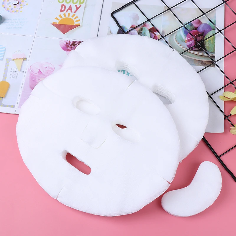 

100pc Disposable Face Mask DIY Soft Non-toxic Pure Facemask Sheet Beauty Tools Breathable Cotton Face Mask Sheet Paper Wholesale