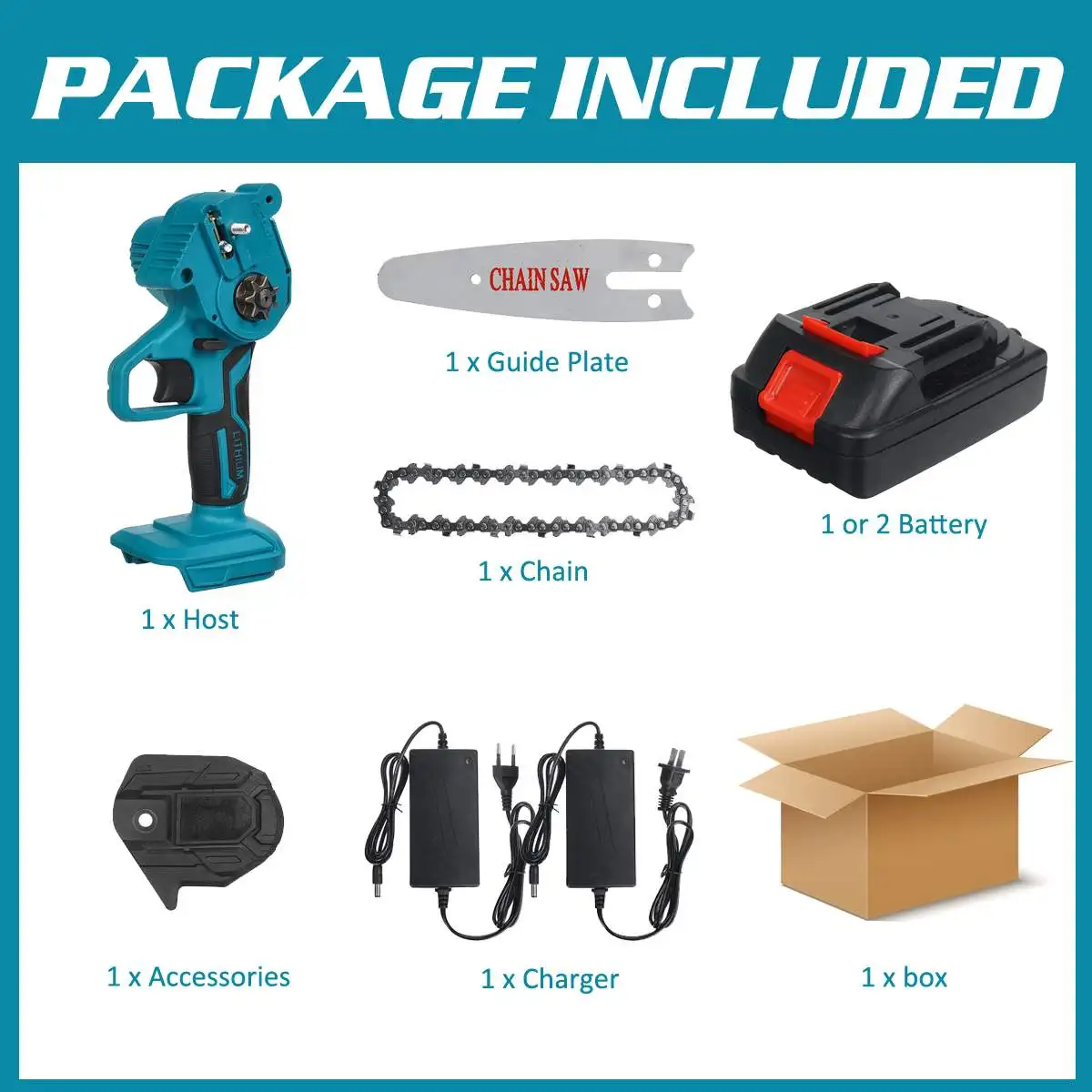 

6 Inch Brushless Electric Saw Pruning ChainSaw Garden Tree Logging Trimming Saw Woodworking Cutter For Makiita 18V Battery