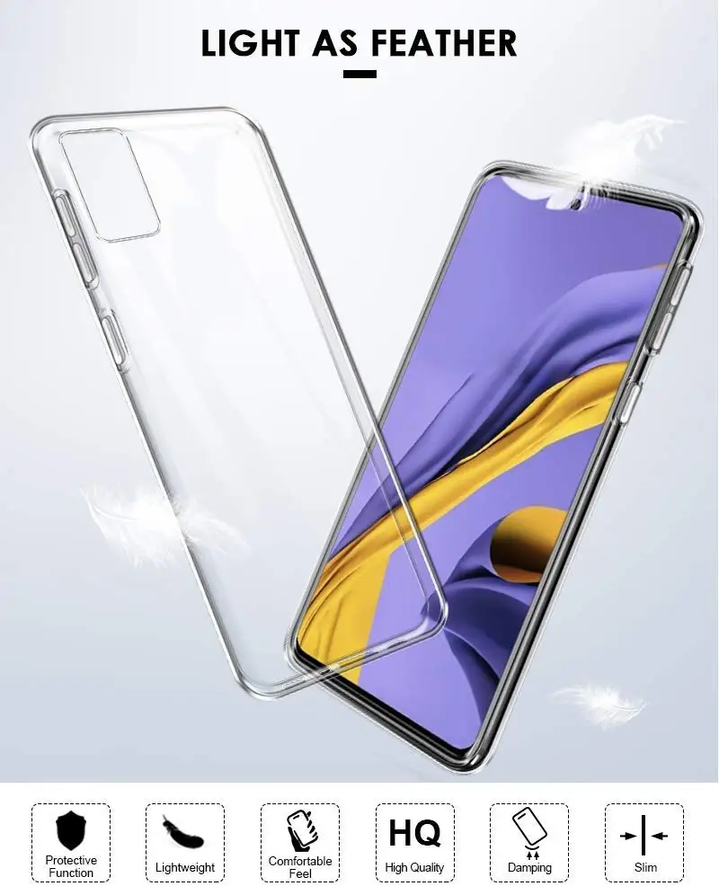 Для Galaxy A51Case Мягкая силиконовая задняя крышка чехол для телефона Samsung A30S A50 A20 A40 A60