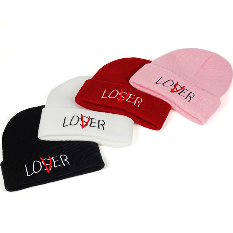 

2019 new fashion LOSER embroidered wool hat fashion outdoor windproof warm hats hip-hop knitted hat couple wild caps
