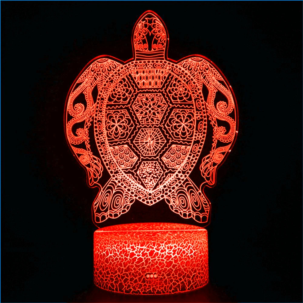 

3D night light illusion three-dimensional statue turtle marine animal turtle decoration LED light ornaments creative doll model