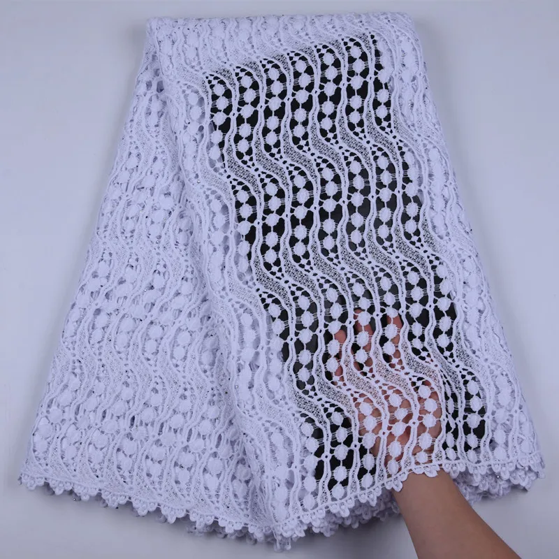 Лидер продаж желтый Африканское сухое кружево ткань с камнями гипюрная