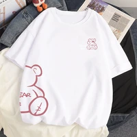 hynoath summer cute cartoon sweet 100 cotton tshirt streetwear harajuku kawaii anime bear casual loose t shirts women tops