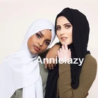 Простой шифоновый хиджаб из пузырьков женский длинный шарф и повязка на голову однотонный мягкий шелковый шарф на ощупь