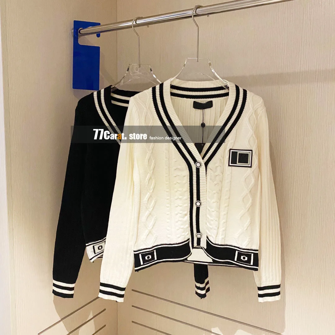 

autumn new style fashion v neck sweaters cardigan for women letter jacquard logoed designer wool long sleeve cardigans sweater