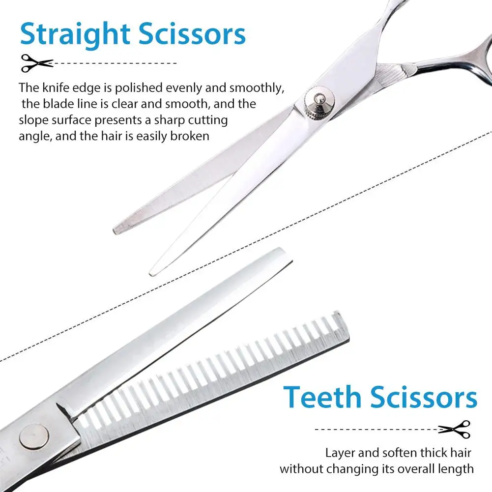 3/9 PCS Professional Hairdressing Scissors Kit Hair Cutting Hairbrush Clip Cape Grooming Comb for Barbershop 40p | Красота и здоровье