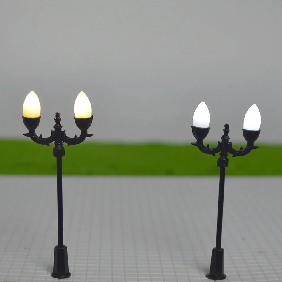 

50pcs Railway Train Lamp Miniature Garden light 3v Led Plastic 7.2cm Double-head Sand Table Architecture Building Layout