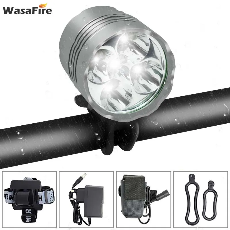 WasaFire велосипедный головной светильник 5xT6 светодиодный налобный фонарь 18650
