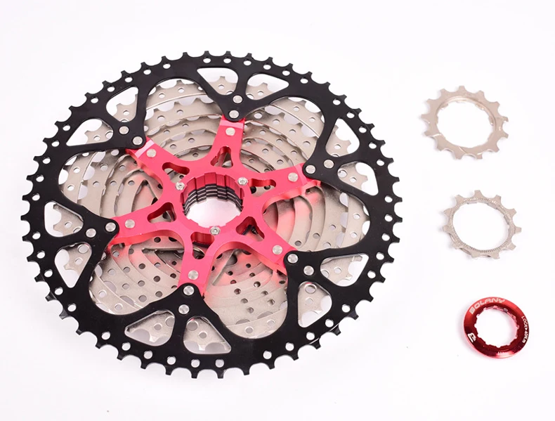 Bolany 10 скоростная кассета MTB 10V 11-50T 11-46T 11-42T 40T 36T набор звездочек со встроенной трещоткой для горного велосипеда широкого соотношения Сверхлегкий велосипедный маховик