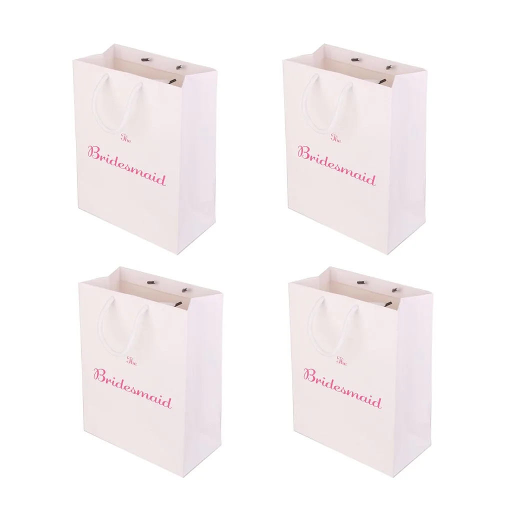 4 шт. бумажная сумка с принтом подружки невесты ручкой для свадьбы вечерние